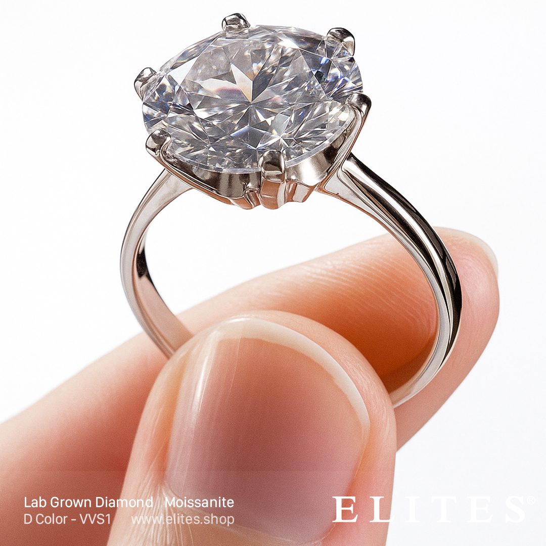 ELITES Diamond Engagement Ring VVS1 D Color Moissanite Jewelry Jewellery