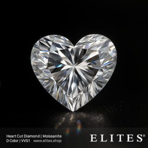 ELITES Moissanite Heart Cut D Color VVS1 Stone 0.5ct - 5.0ct