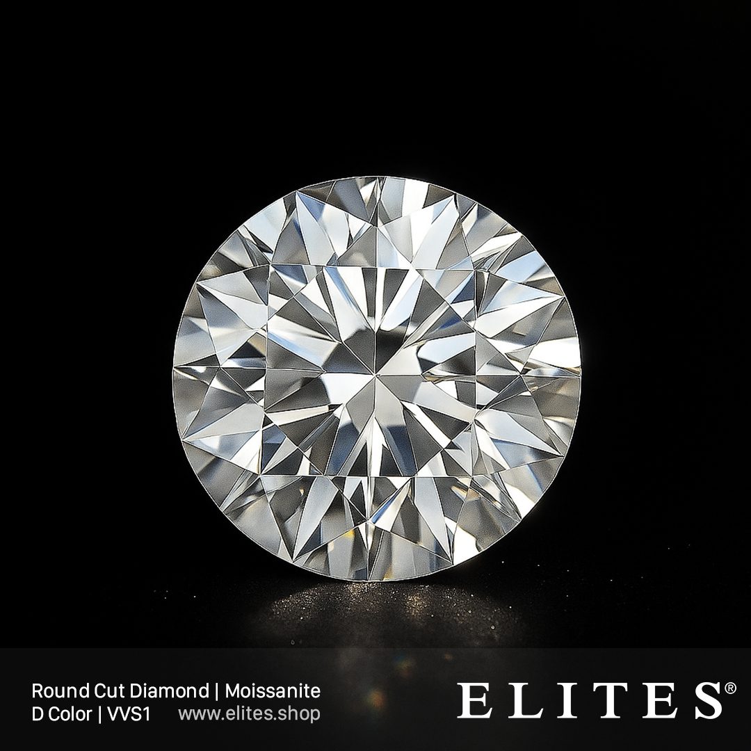 ELITES Moissanite Round Cut D Color VVS1 Gemstone