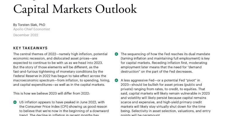 2023 Economic and Capital Markets Outlook